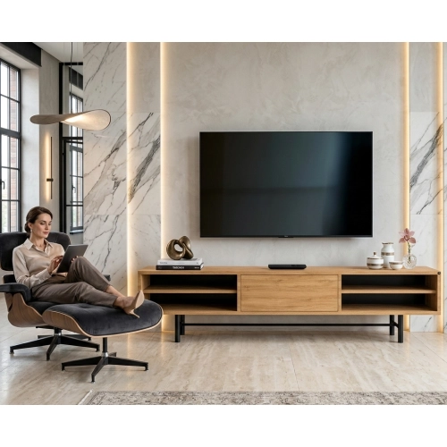 Szafka RTV-65 Drewno Lite Dąb Loft Lakier Rozmiary od 100 cm do 200 cm PREMIUM